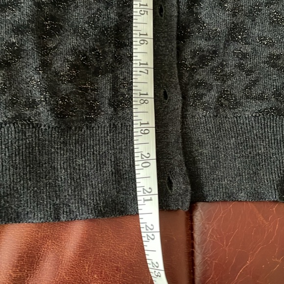 Ann Taylor Loft Black on Black Leopard Print Cardigan Ladies Size S EUC - Picture 7 of 7